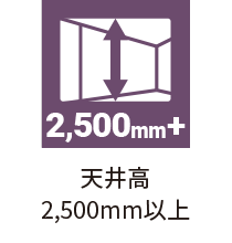 天井高(2.5m以上)