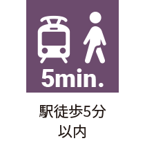 駅徒歩5分以内